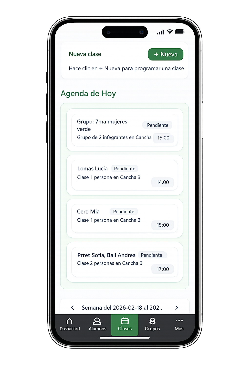 Agenda de mañana en CoachexPro